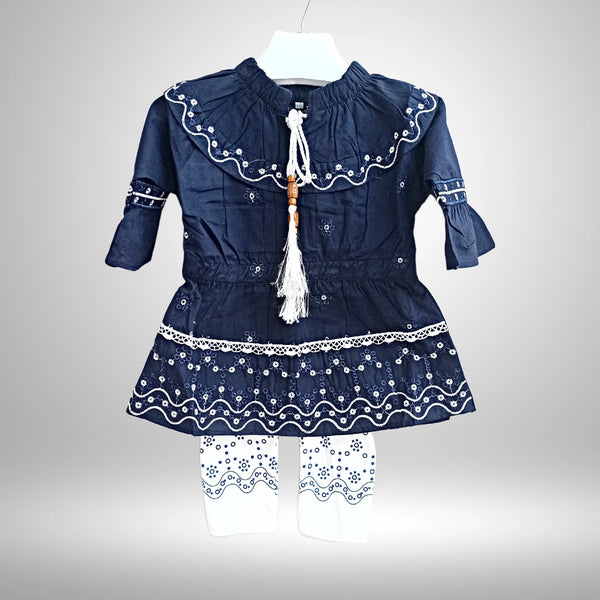 Girls Dress Cotton Frock with Trouser