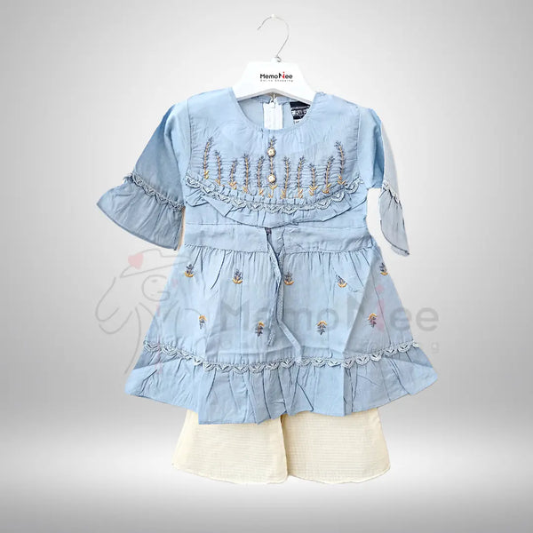 Girls premim quality cotton dress with embroidery