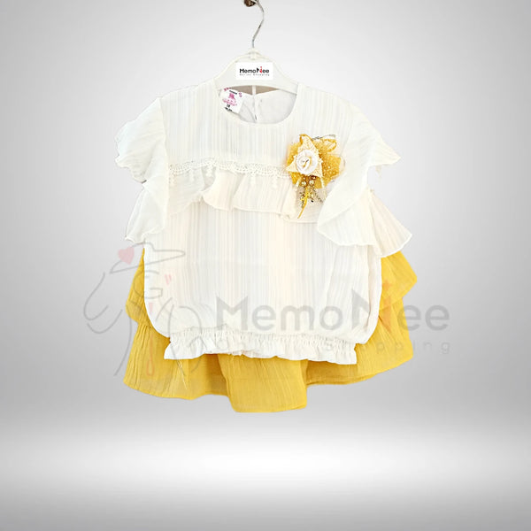 Girls Dress Skirt Blouse Chiffone Shirt  Silk Skirt