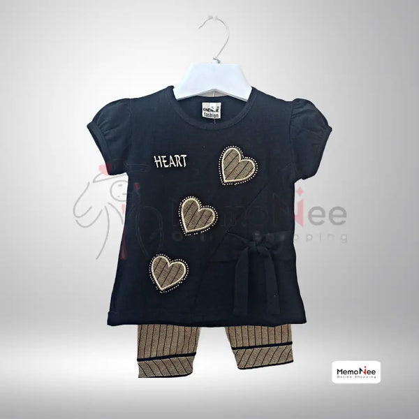 Girls Dress 3 Heart Fine Quality with embroidery