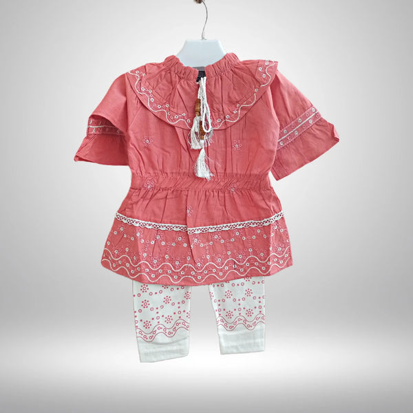 Girls Dress Cotton Frock with Trouser